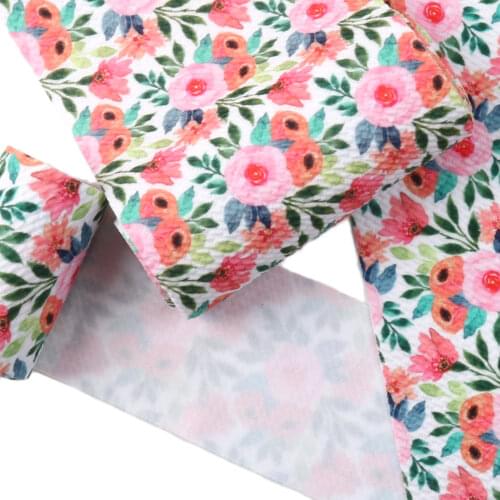 Cut to Strip 5"x55"/Roll Floral Watermelon Printed Bullet Textured Liverpool Bubble Fabric For Making Hair Bow Headband,1Yc18593