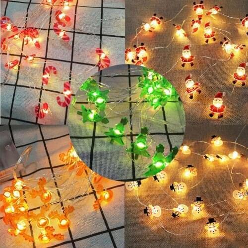 Christmas Decoration String Light Decorative Light Christmas Decoration Light String Deer Snowman Small Cane Christmas Tree Prop