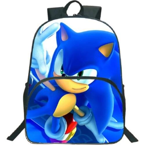 Sonic Backpack Students Boys Girls Bags Teens Daily Backpack Travel Rucksacks Fashion Popular Pattern Schoolbag