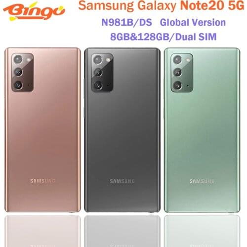 Samsung Galaxy Note20 5G N981B/DS Unlocked Global Version 6.7" 8GB&128GB Octa Core Dual SIM 64MP&Dual 12MP Original Cell Phone