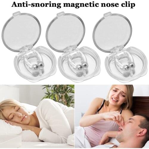 Silicone Magnetic Anti Snore Stop Snoring Nose Clip Sleep Tray Aid w/Case Sleeping Aid Guard Personal Health Care
