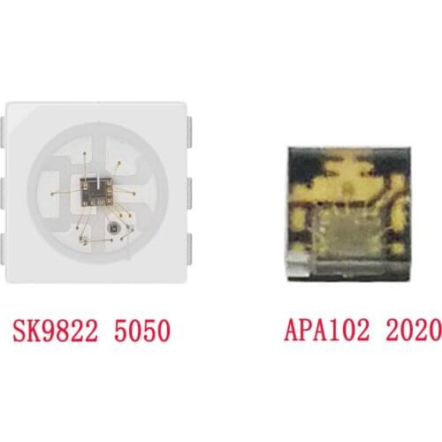 10~1000pcs SK9822 (Similar APA102) LEDs Chips IC SMD 5050 RGB APA102 2020 SMD RGB Smart LEDs APA102-2020 For Strip Screen DC5V
