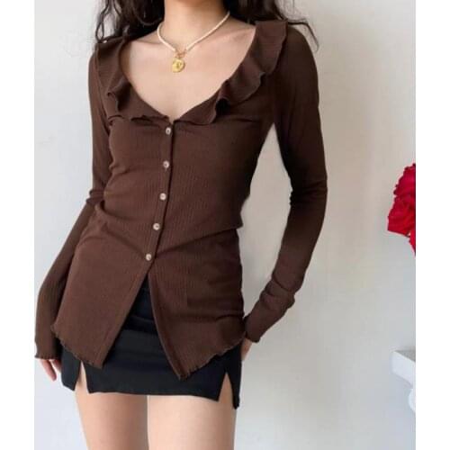 Thefound Brown Blouses