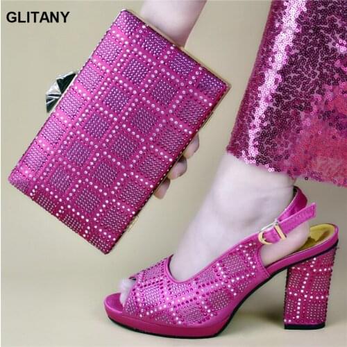 African Shoes and Matching Bags Italian Summer High Heeled Shoes for Women Italian Shoes with Matching Bags High Quality Party
