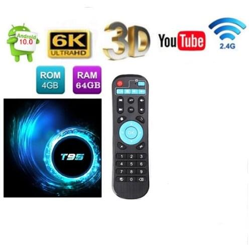 10PCS t95 h616 TV Box Android 10.0 Allwinner Quad Core 4GB RAM 32GB 64GB Wifi 6K better Smart 9.0 TV BOX Media player