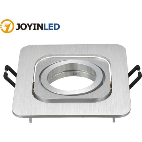 Single Double Head Aluminium Ceiling Light Mounting Frame Square White Silver GU10 MR16 Recessed Ceiling Fixed Downlight Fitting