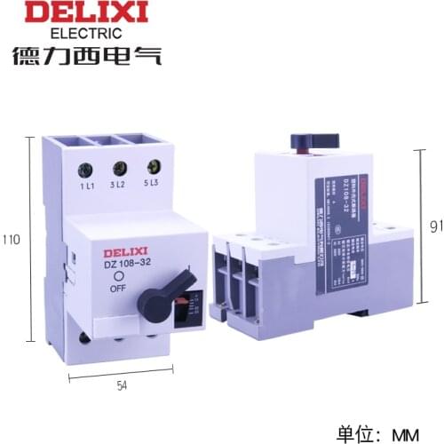 DELIXI Motor Protector DZ108-32/10 25A 32A Adjustable Current Moulded Case Circuit Breaker MCCB