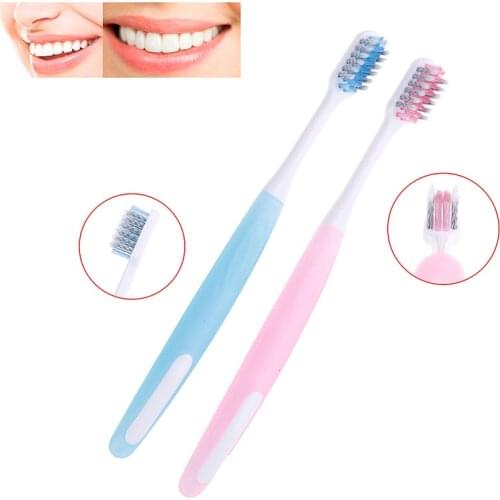 1PC Clean Orthodontic Braces Whitening Soft Toothbrush Bristles Toothbrush Eco-friendly Oral Care Natural V-type Handle