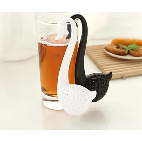 1Pc Plastic Creative Swan Shape Tea Strainer Teaspoon Tea Filter For Home Tea Brewing Tools