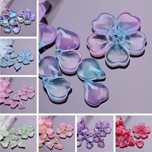 10pcs 15x12mm Heart Petal Shape Crystal Glass Loose Crafts Beads Top Drilled Pendants for Earring Jewelry Making DIY Crafts
