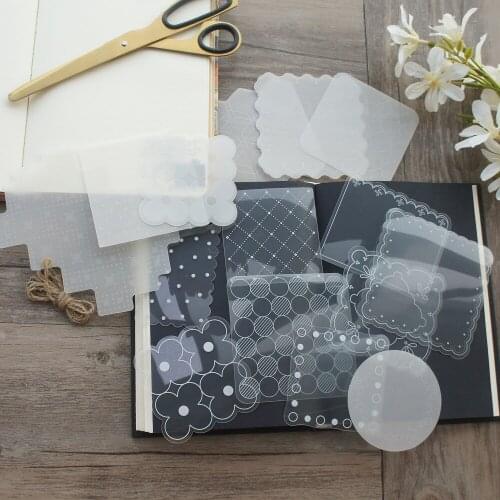 15 Pcs DIY Geometric Pattern White PVC Background Craft Paper Scrapbooking Creative Gift Use