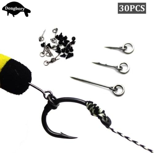 20PC Carp Fishing Accessories Micro Barbed Bait Sting with Rings and Hook Stop Beads Carp Bait Spike Pins for Carp Feeder Tackle