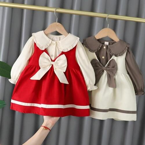 2022 Childrens Clothing for Girls Autumn Long Sleeve Christmas Dress Toddler Kids Outfits 1-5Year Girls Birthday Princess Dress