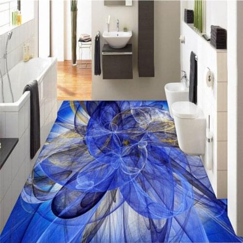 Beibehang Home Decoration 3d wallpaper pvc Blue colorful personalized floor decoration waterproof wallpaper for bathroom wall