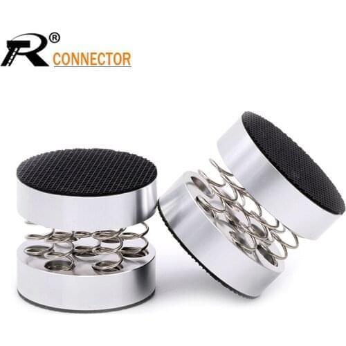 4pcs 44x37mm High Quality HiFi audio Speaker Isolation Stand Feet Pads Base with Damper Spring for Amplifier Speaker Turntable