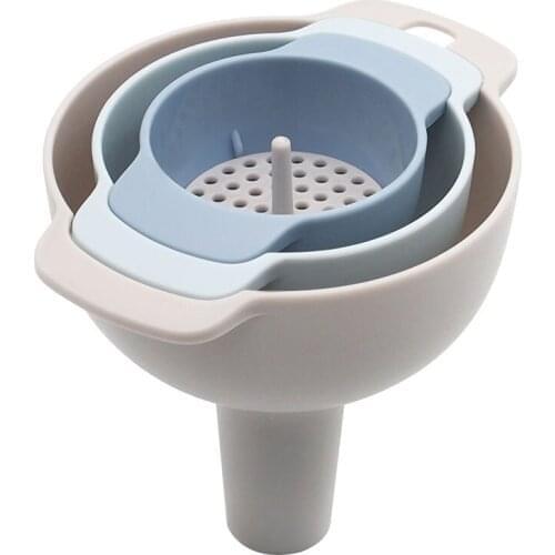 4 in 1 Funnel Set Food Grade PP Oil Soy sauce Funnel Removable Strainer Funnel Great for Transferring of Liquid Fluid Dry