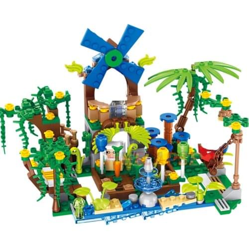 New 8in1 MyWorld TreeHouse Windmill Plants Forest Action Building Blocks Classic Model Sets Bricks Kits Children Toys TV