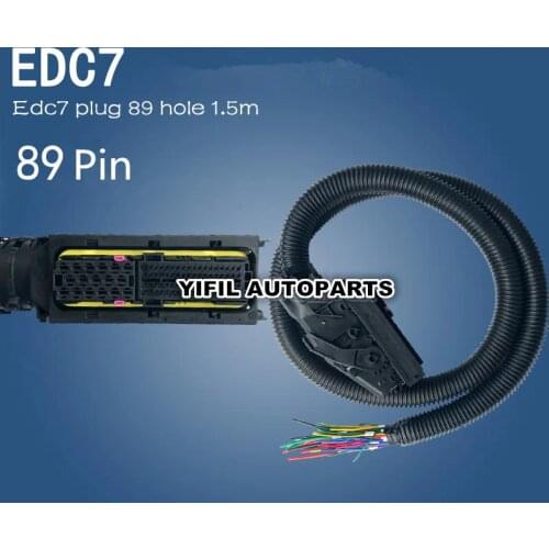 89 Pins/Way EDC7 Common Rail ECU Connector Auto PC Board Socket With 150cm Long Wiring Harness Pigtail For Bosch 1928404195