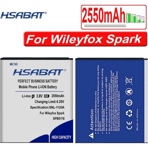 HSABAT SPB0116 2550mAh Batteries For Wileyfox Spark / Spark+ Good Quality Phone Battery