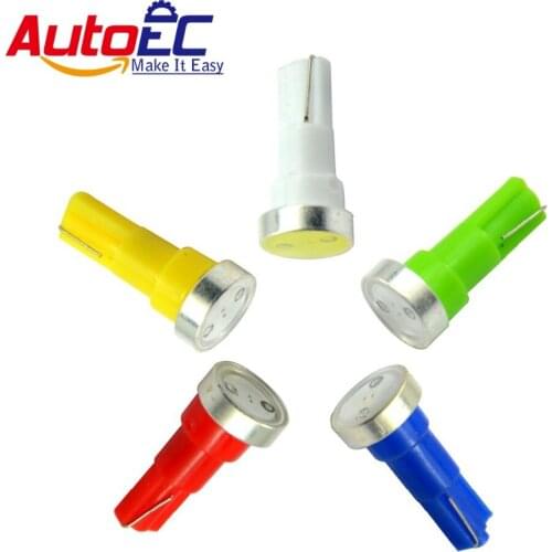 AutoEC 1000 x T5 led 1w 37 58 70 73 74 light Wedge Base for Dashboard Gauge lamp bulb white red blue green yellow #LA03