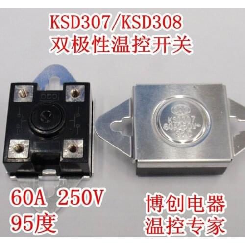Tankless water heater thermostat bipolar KSD307 / KSD308 95 -degree current 60A250V
