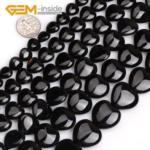 10mm-20mm Heart Shape Black Agates Beads For Jewelry Making,Natural Stone Beads,15" Wholesale Free Shipping! GEM-inside