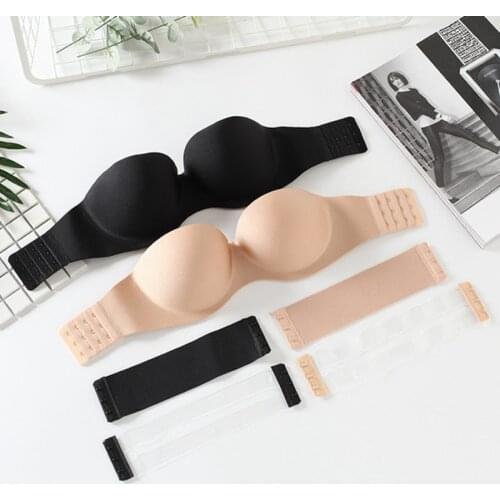 Bras Strapless Bralette Bra for Women Intimates Invisible Push Up BH Wedding Backless PushUp Sheer Bra Seamless