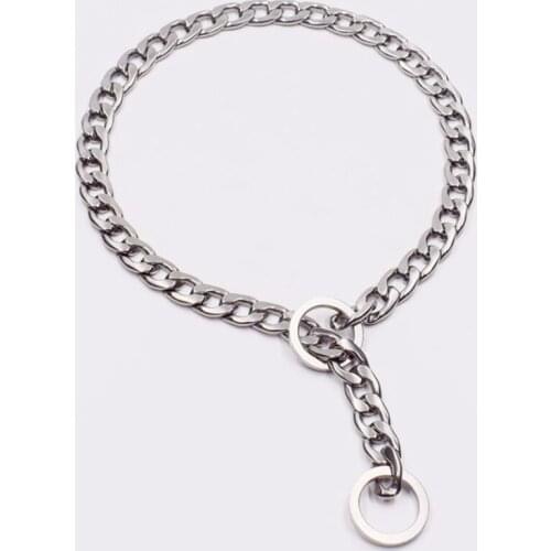 Dog Choke Collar Chain Slip P Chain Heavy Duty Stainless Steel Curb Chain Best for Small Medium Large Dogs Pet Pitbull Bulldog