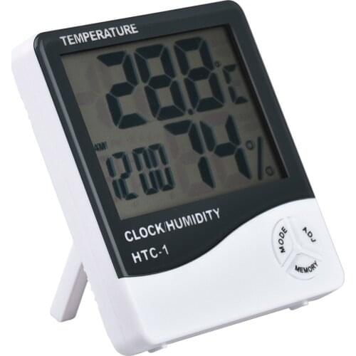 HTC-1 Indoor Room LCD Digital Electronic Thermometer Hygrometer Measuring Temperature Humidity Meter Alarm Clock Weather Station