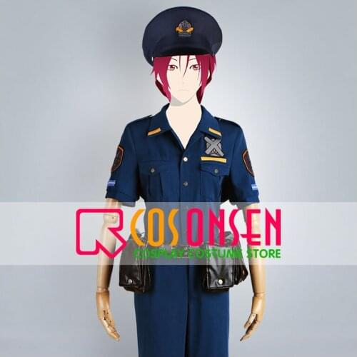 COSPLAYONSEN Free! Eternal Summer ED Sousuke Yamazaki Rin Matsuoka Cosplay Costume Policeman Uniform Any Size