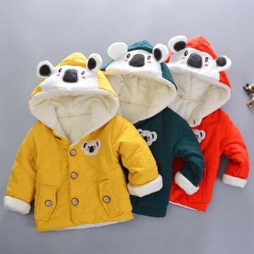 Kids coat Baby Boys Girls Winter Warm Long Sleeve Cartoon koala Jacket Children Cotton-padded Clothes For Childrens Outerwear