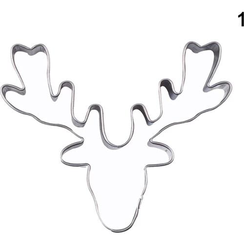Cake Cookie Mould Cutter Deer Head Reindeer Stainless Steel DIY Fondant Kitchen Mold SP99