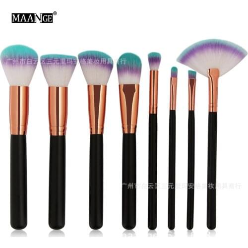 Hot Sales MAANGE 8 Rose Gold Tube Makeup Brush Set Beauty Tools Factory Direct Sales Blending Brush Foundation Brush