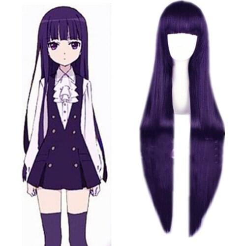HAIRJOY Inu X Boku SS Ririchiyo Shirakiin Purple Cosplay Costume Headwear Synthetic Hair Long Straight High Temperature Fiber