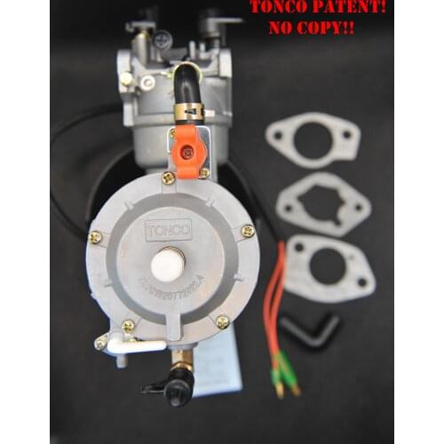 Dual Fuel Carburetor 190F with Auto Choke LPG NG Propane Conversion Kits for Gasoline Generetor Hybrid 6KW+ Scarf as Gift
