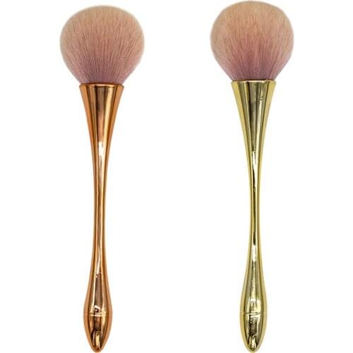 Makeup Brush Oversized Champagne Rose Gold Fluffy Non-Shedding Loose Powder Blush High-Gloss Suitable Beginners Beauty Tools