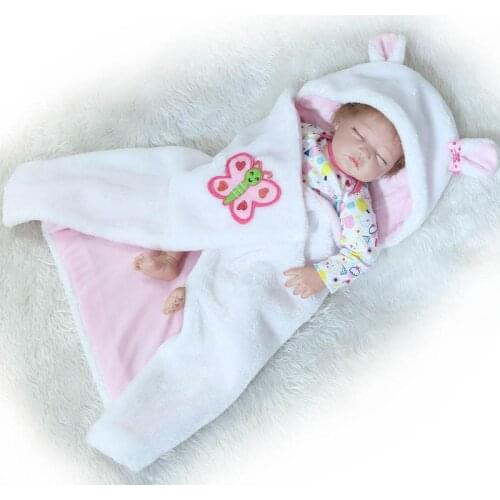 NPK reborn doll 55cm Baby girl Dolls soft Silicone Boneca Reborn Brinquedos Bonecas childrens day gifts toys bed time plamates