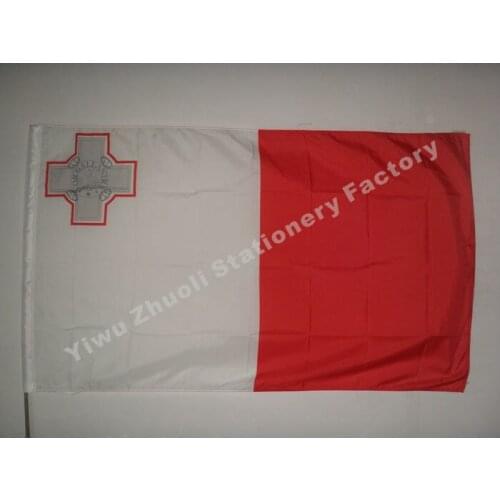 Malta Flag 150X90cm (3x5FT) 115g 100D Polyester Double Stitched High Quality Free Shipping