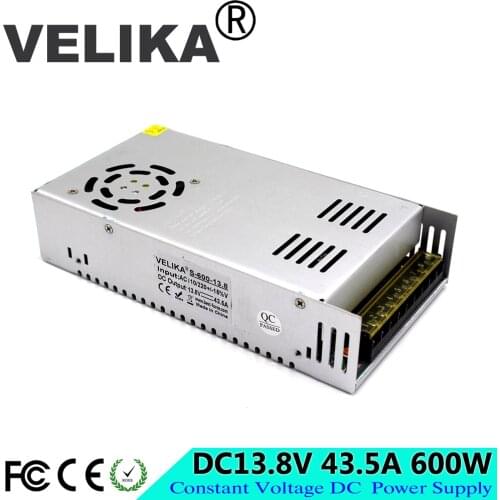 Small Volume Single Output DC13.8V Power Supply Switching 43.5A 600W Power Source 110V 220V AC DC SMPS for Led Strip Lamp Light