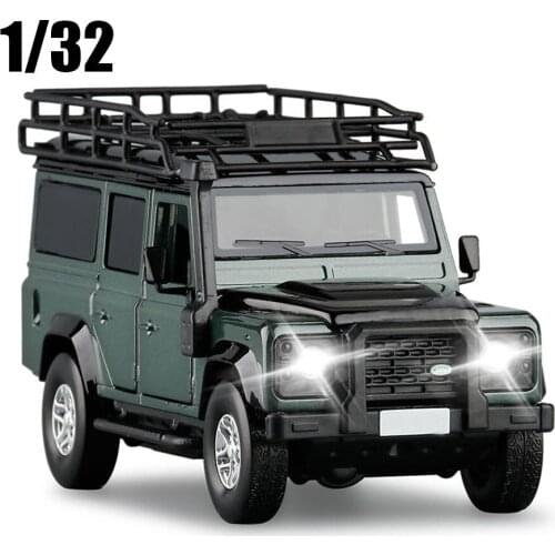 1:32 DEFENDER SUV Die cast Alloy Car Model With Sound Light Back Children Toy Gifts Collection Free Shipping