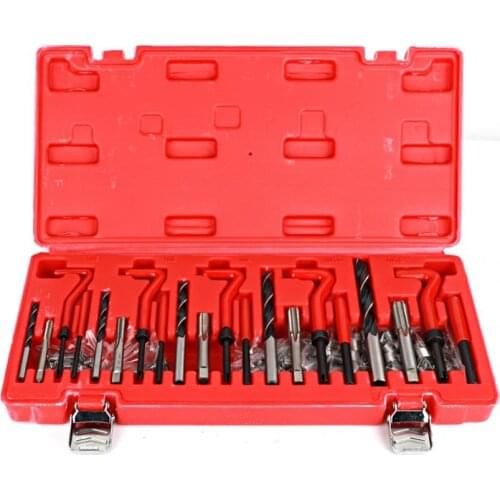 131Pcs Engine Block Restoring Damaged Thread Repair Tool Kit Tap Die Kit Combination Remove Broken Screws Bolts DIY Tool Set