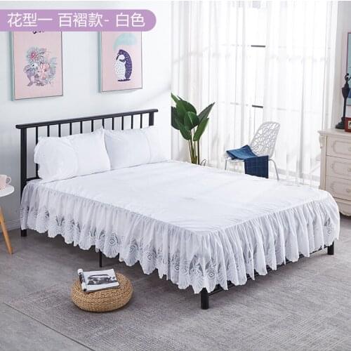 New Arrival Pleated Bed Spread Platform Valance Sheets, 15 Inch Drop Lace Bedspread