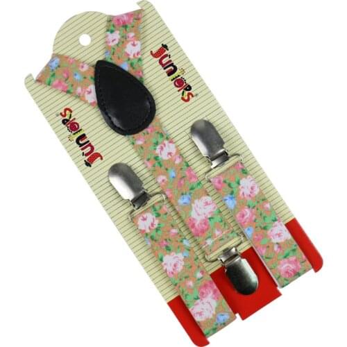 HUOBAO Fashion 2.5cm Wide Flower Fruits Print Suspenders Baby Boys Suspenders Clip-on Y-Back Braces Elastic Kids Suspenders