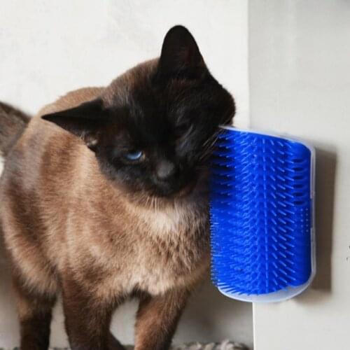 Lovely Pet Cat Self Groomer Wall Corner Massage Comb Rubbing Object For The Cats Cat Kitten Grooming Brush T117