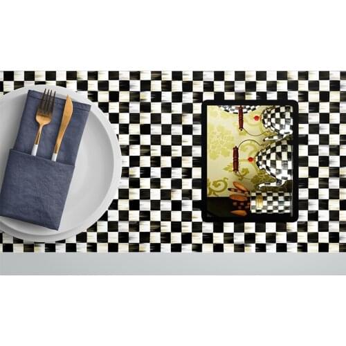 Mackenzie Checkered Tea Time Striper Handmade Home Decoration Tablecloth / Table Runner - Dirt-Repellent Fabric 40CM x 140CM