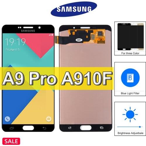 AMOLED For Samsung Galaxy A9 Pro LCD 2016 A910 A9100 A910F Display Screen Touch Replacement For Samsung A9 Pro A910 LCD Display