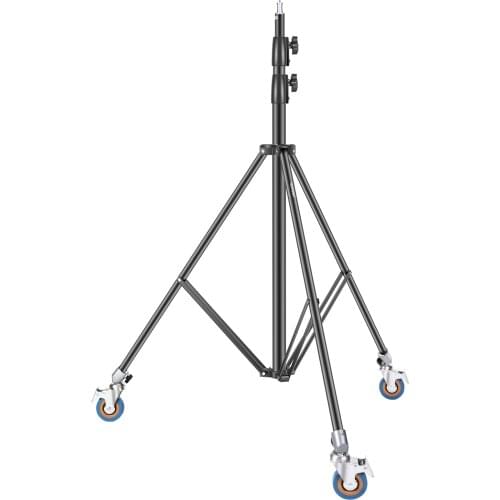 Neewer 8.5ft/2.6m Heavy-Duty Light Stand with Casters, Adjustable Aluminum Alloy Tripod Stand, Photography Wheeled Base Stand