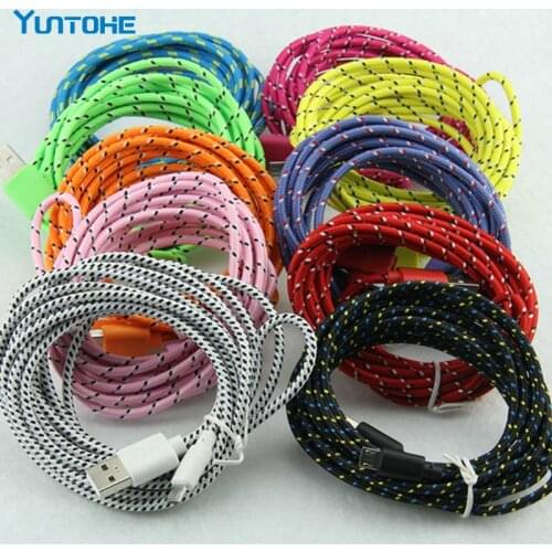 1/2/3M Fabric Nylon Braided 8pin USB Cable Durable Data Sync line Braid charging Cord for iPhone Xs Max 8 7 6 6Plus 5 100pcs/lot