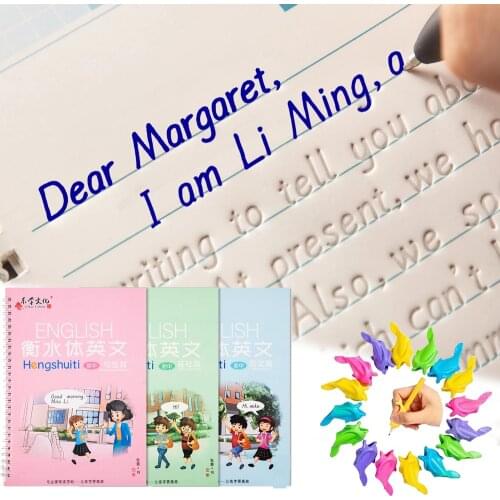 26pcs/set Student English Calligraphy Practice Notebook from Words to Sentence Handwriting Learning Copybook Children Copybook