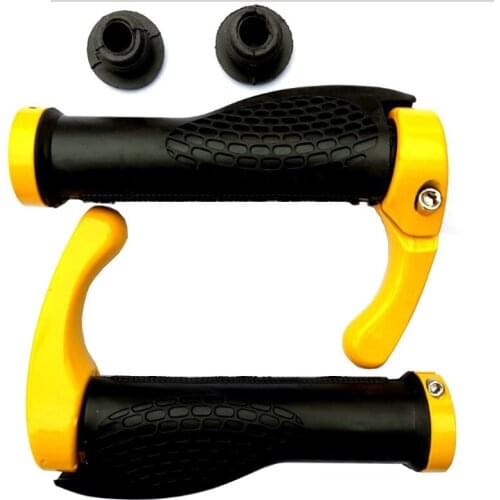 Bicycle Grip Handlebar End Cap Aluminium Alloy Lock Mountain Handle Bar Grip Trek Bike Anti-skid Rubber Bicycle Skid-proof Grips